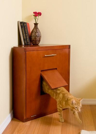 закрытый тип кошачьего туалета