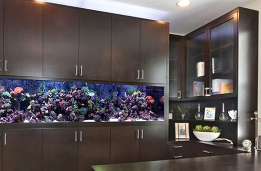 аквариум, встроенный в гарнитур