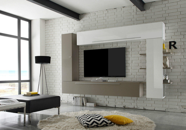 Горка в гостиную в стиле Лофт