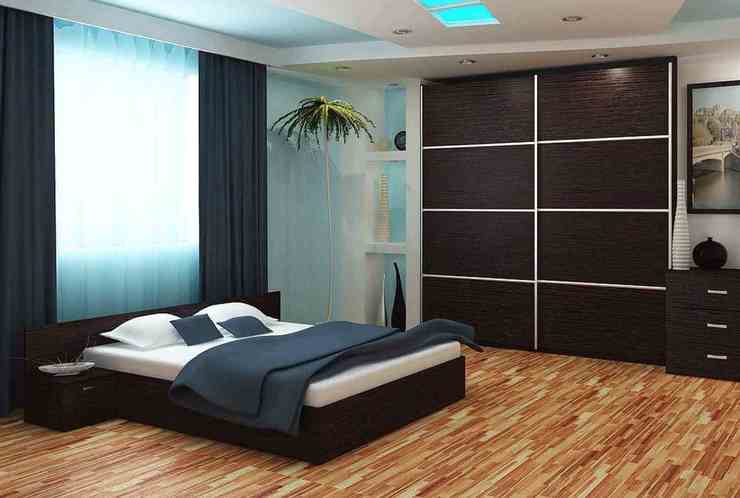 шкаф купе в интерьере спальни