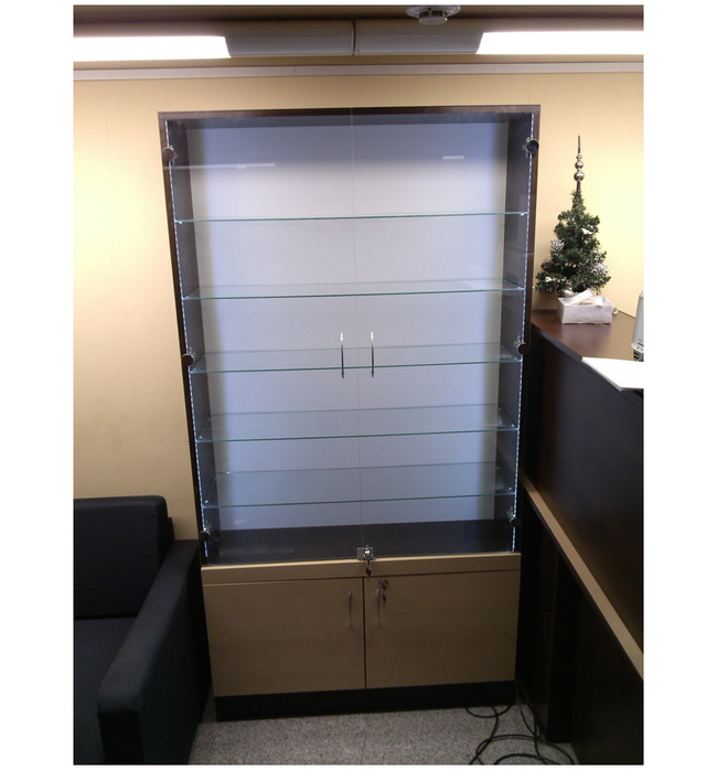 Shkaf ofisniy steklyanniy 1 