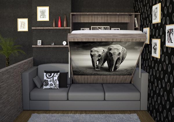 Podjomnaja krovat serogo cveta