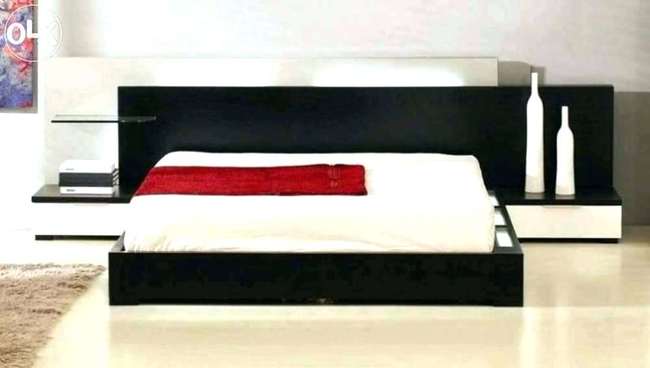 Modern low profile bed height platform lighting set furniture eleen