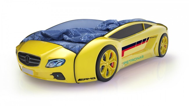 Krovat mashinka rodster mercedes zheltaya