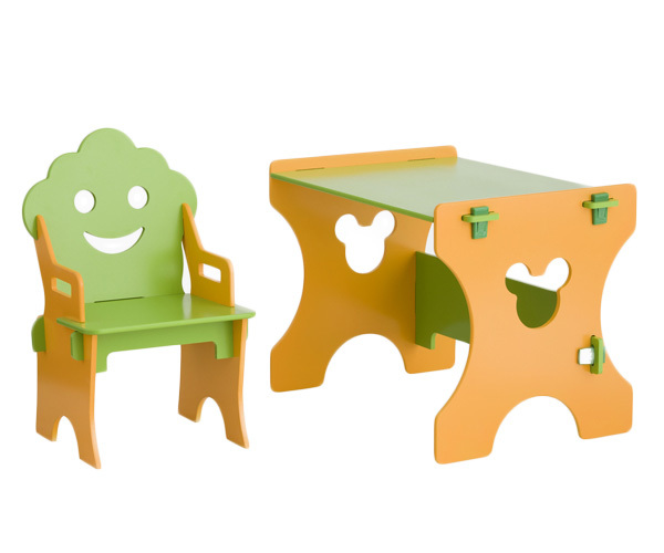 Detskij stolik i stulchik gnom semicvetiki salatovo oranzhevyj