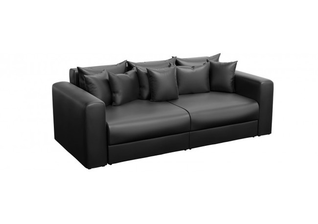 Divan prjamoj medison chernaja ekokozha