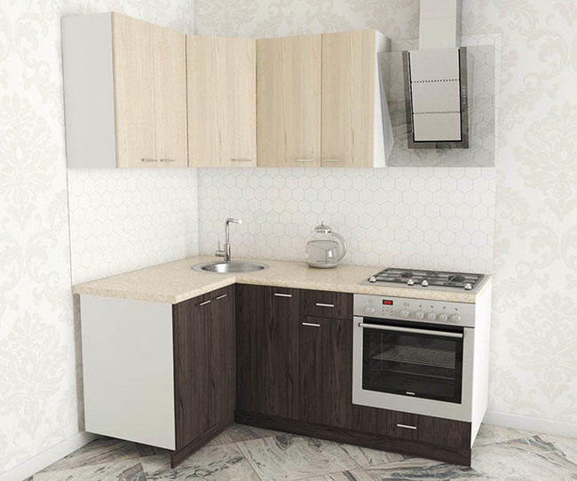 Kuhnya luiza lux uglovaya 1.2x1.9 flitvud seraya lava flitvud belyj