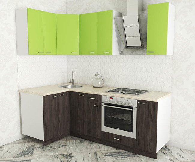 0003 kuhnya luiza lux uglovaya 1.2x2.2 flitvud seraya lava zelenyj lajm