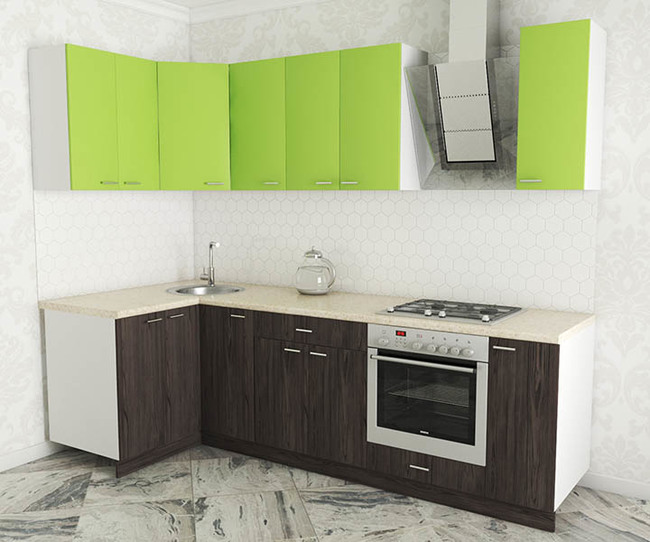 0003 kuhnya luiza lux uglovaya 1.2x2.6 flitvud seraya lava zelenyj lajm