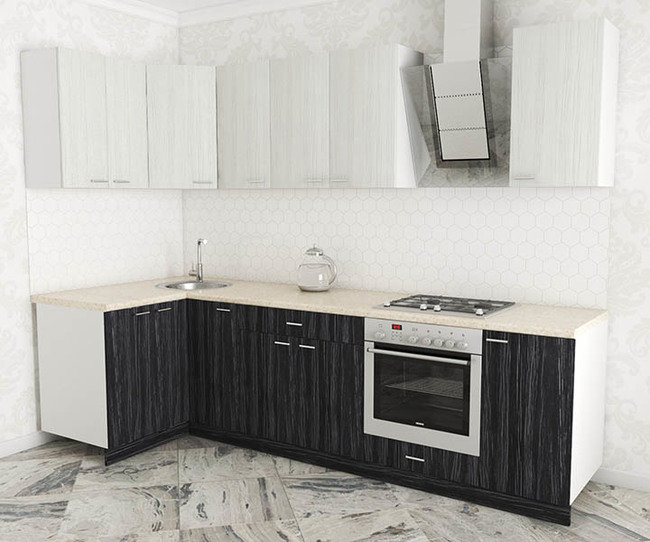 0005 kuhnya luiza lux uglovaya 1.2x2.8 drevesina grafit drevesina belaya