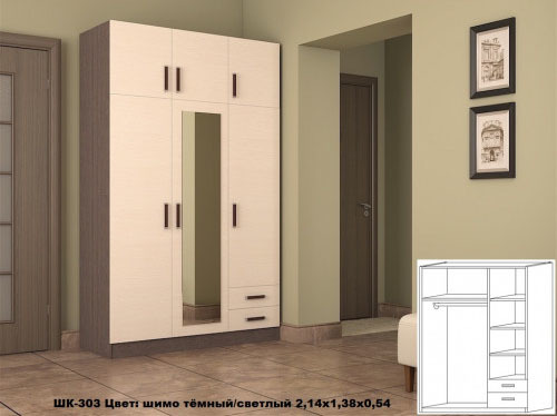 Shkaf raspashnoj shk303