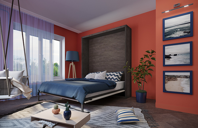 Krovat 1800mm otkrytaya v interere