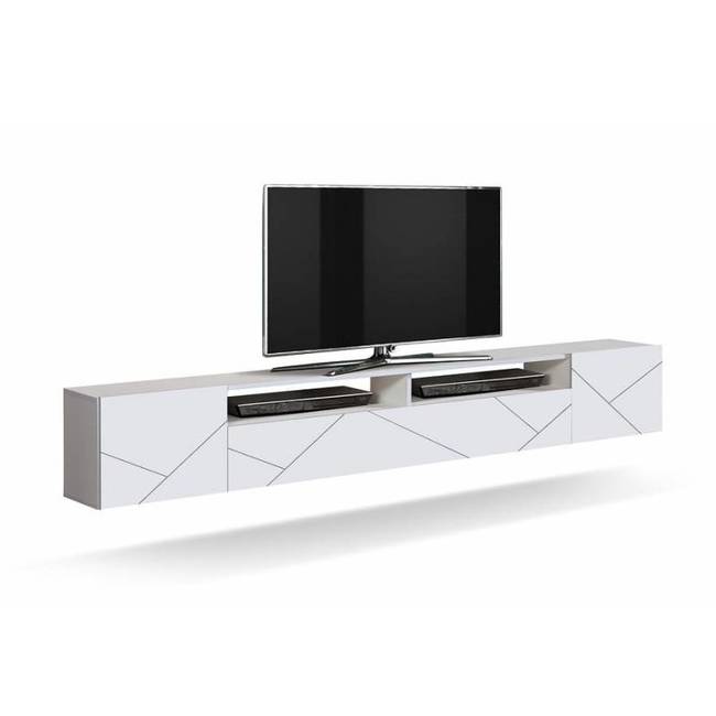 Tumba pod televizor praga s frezerovkoj belyj soft belyj 1 800x800