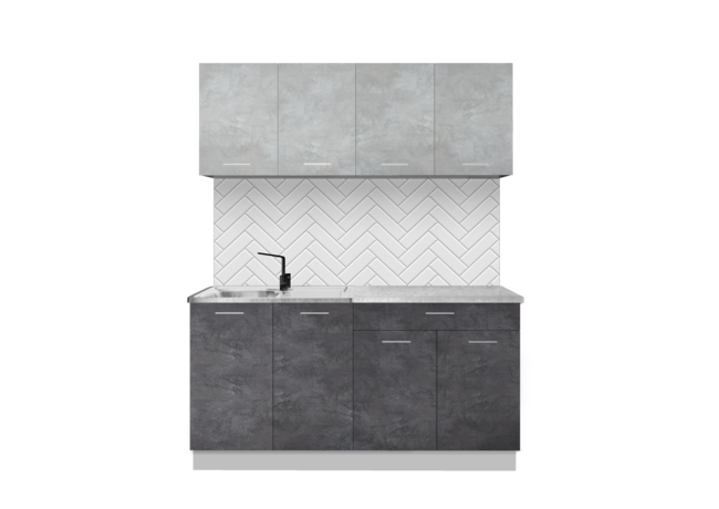 Nabor mebeli dlya kuhni lana proekt sn 113 bez stekla dsp 16 beton sparks lajt beton sparks