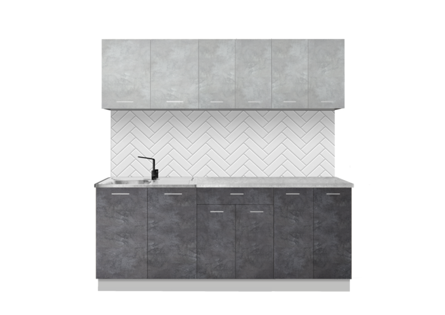 Nabor mebeli dlya kuhni lana proekt sn 113 bez stekla dsp 20 beton sparks lajt beton sparks