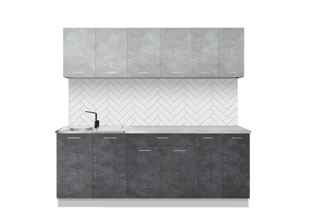 Nabor mebeli dlya kuhni lana proekt sn 113 bez stekla dsp 22 beton sparks lajt beton sparks