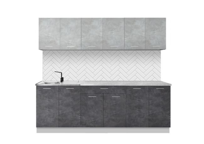 Nabor mebeli dlya kuhni lana proekt sn 113 bez stekla dsp 24 beton sparks lajt beton sparks