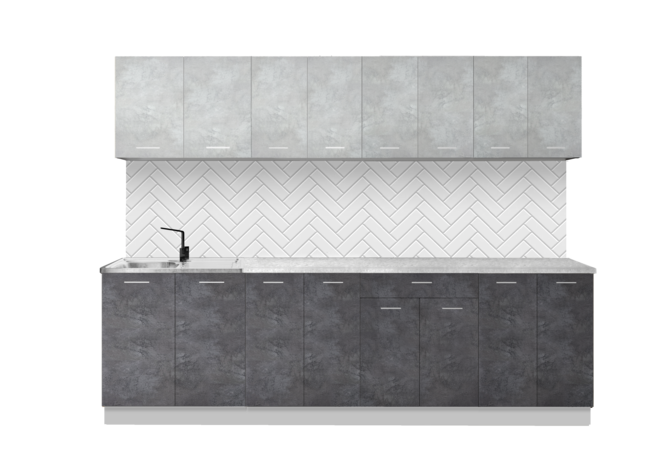 Nabor mebeli dlya kuhni lana proekt sn 113 bez stekla dsp 26 beton sparks lajt beton sparks