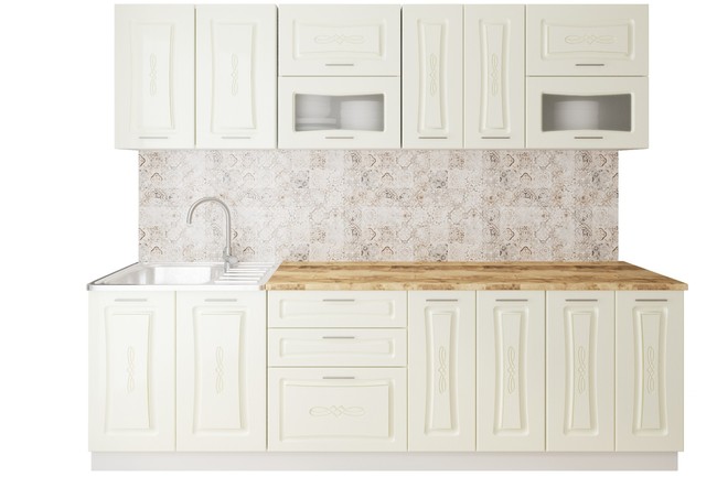 Nabor mebeli dlya kuhni adel proekt sn 114 so steklom mdf 26m zhemchug teksturnyj