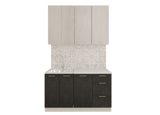 Nabor mebeli dlya kuhni elza proekt sn 114 bez stekla mdf 14m beton belyj beton grafit