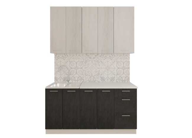 Nabor mebeli dlya kuhni elza proekt sn 114 bez stekla mdf 18m beton belyj beton grafit