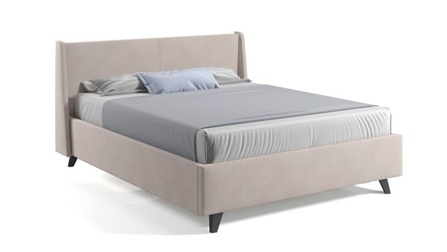 Krovat loren 2000 h1800 mikrovelyur bezhevyj